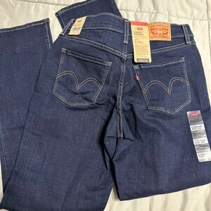 Levi’s Classic Straight Jeans Womens Mid Rise Zipper Fly 5 Pocket Stretch Denim
